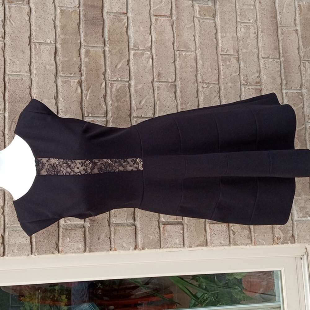 Betsey Johnson Black Dress With Lace Detail